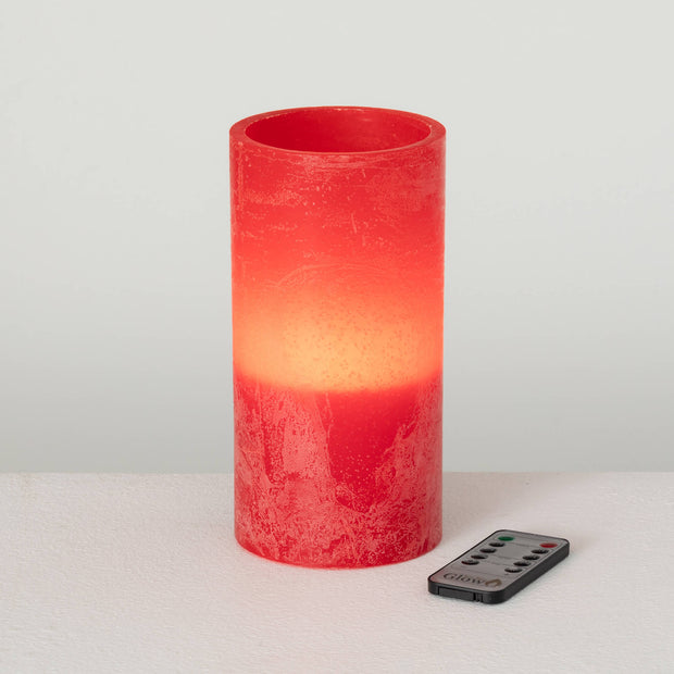 4" x 8" Timber LED Glow Candle - Cranberry