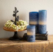 3" x 6” Timber LED Glow Candle - English Blue