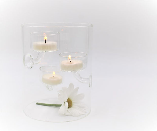 5x6" Glass Cylinder for 3 Tealights