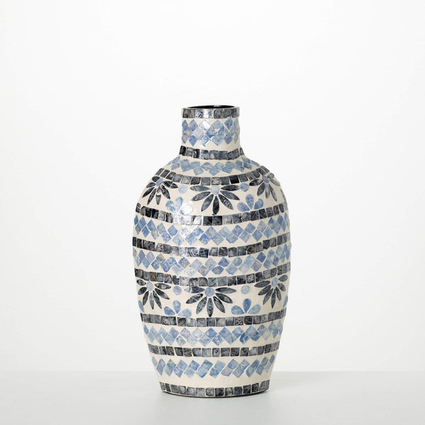 Blue & White Capiz Vase