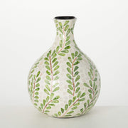 Leaf Pattern Capiz Vase