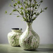 Leaf Pattern Capiz Vase