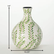 Leaf Pattern Capiz Vase