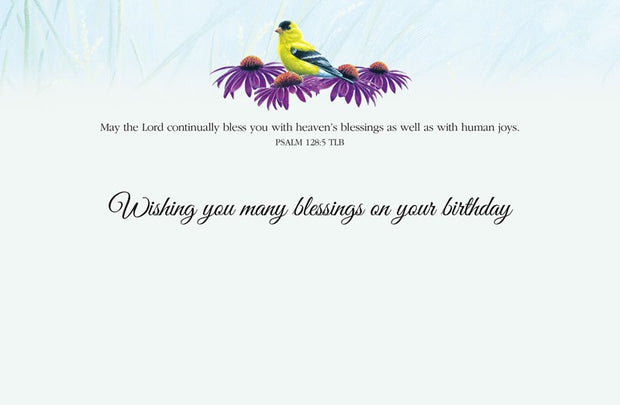 Goldfinch Meadow Inspirational Birthday Greeting Card