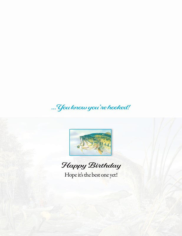 Bass Fishing Birthday Greeting Card