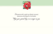 Cardinal in Hollyhocks Birthday Greeting Card