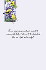 Goldfinch in Wisteria Encouragement Greeting Card