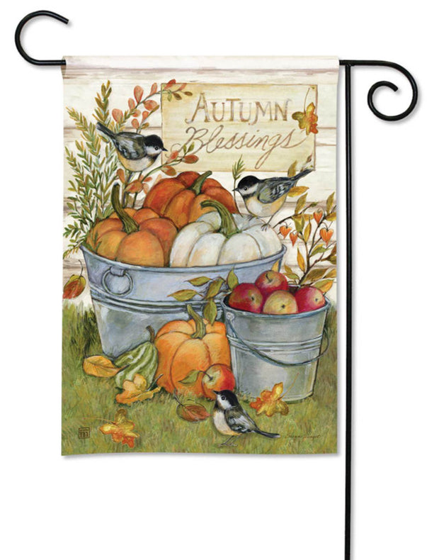 Fall Buckets Garden Flag