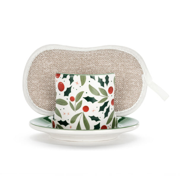 Holly Leaves Soap Dish with Sponge