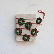 Handmade Wool Felt Holiday Wreaths Garland, 6'