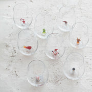 Stemless Holiday Glass Figure Wine Glasses, 8 Styles