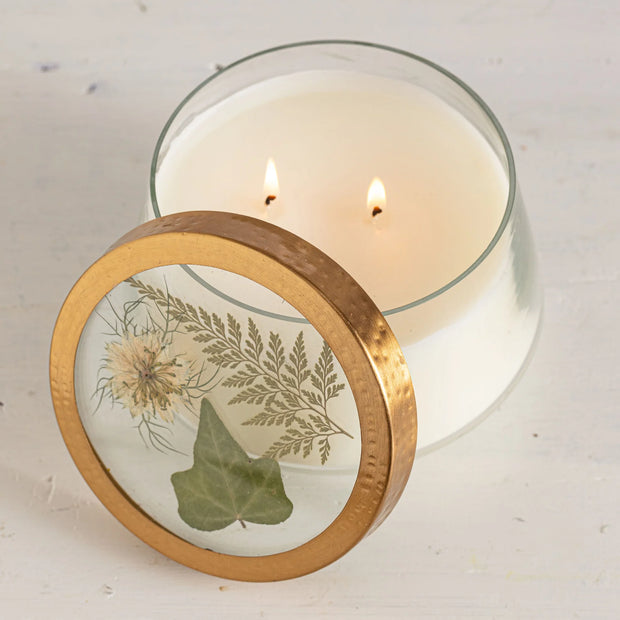 Forest Pressed Floral Candle