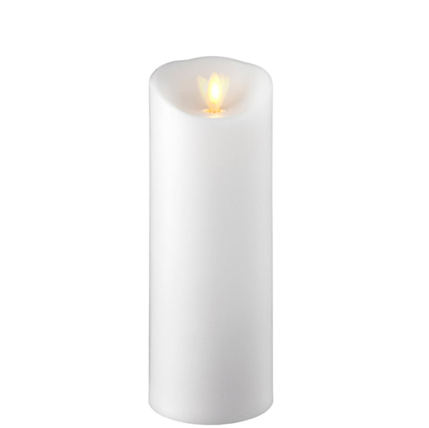 Moving Flame 3x8 White Candle