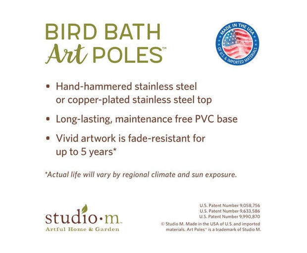 Denim Garden Bird Bath Art Pole