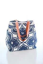 Navy Embroidered Tote