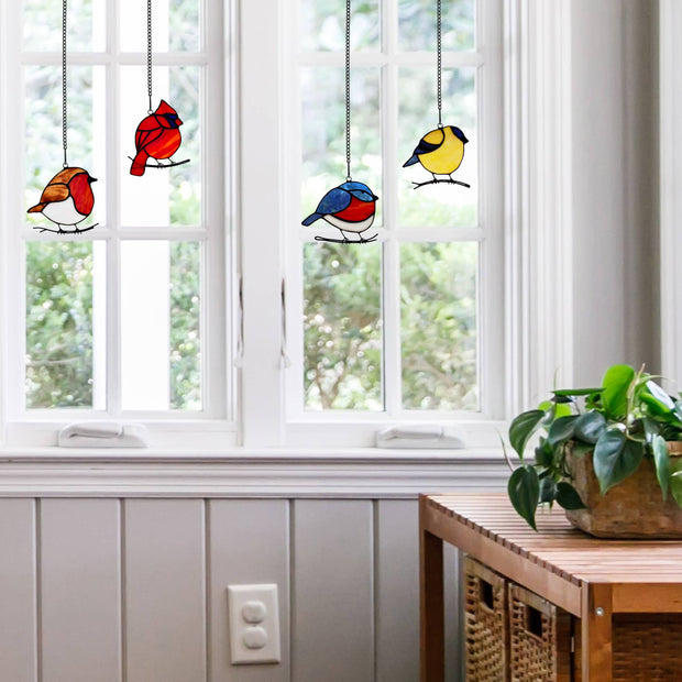 Stained Glass Bird Ornaments