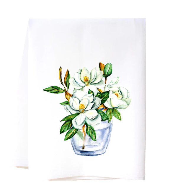 Magnolias In Vase Flour Sack Towel
