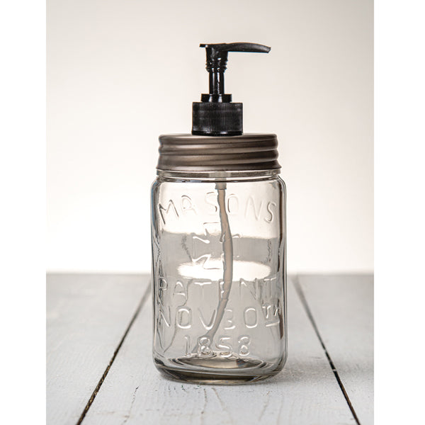 Glass Pint Mason Jar Soap Dispenser