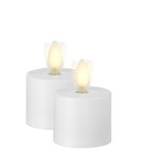 Moving Flame 1.5 x 2" White Tealight SET/2