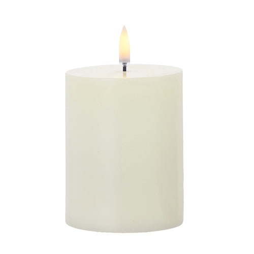 3" x 4" Ivory Pillar Candle LED