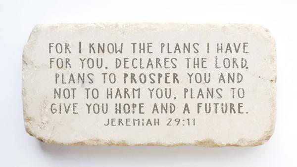 Jeremiah 29:11 Scripture Stone Natural