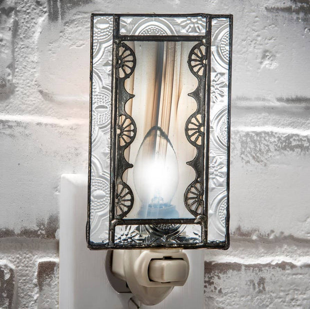 Vintage Gray Stained Glass Night Light