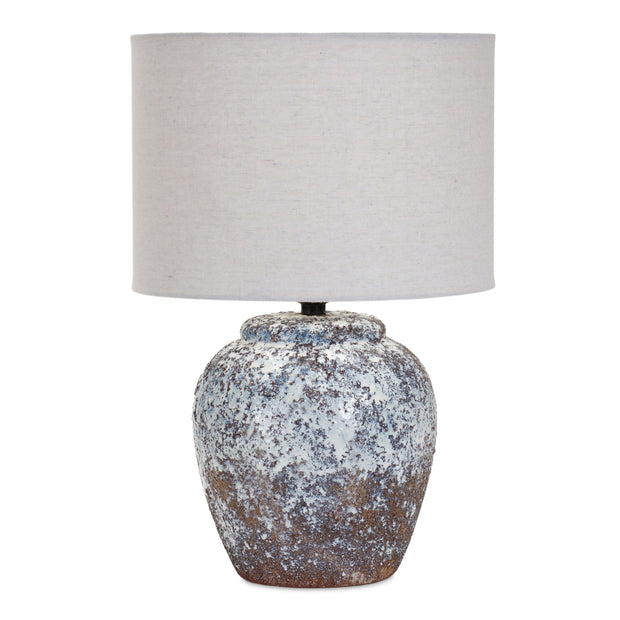 Table Lamp Ceramic Brn/Wht Spec