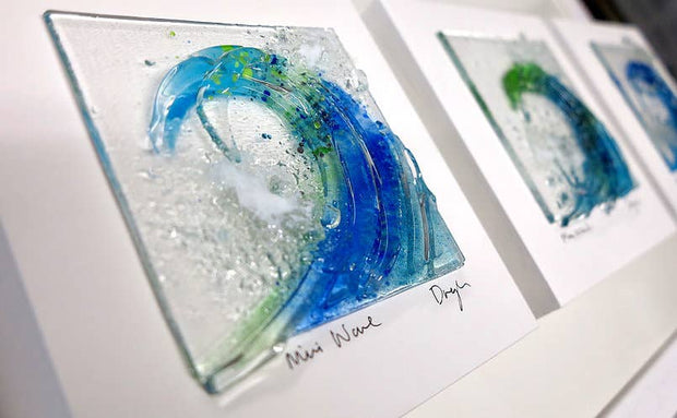Mounted Fused Glass Mini Wave Standing/Wall Art