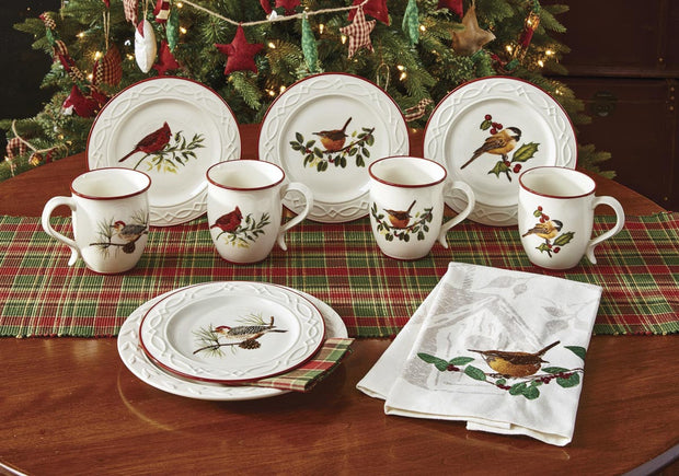 Winter Birds Dessert Plate