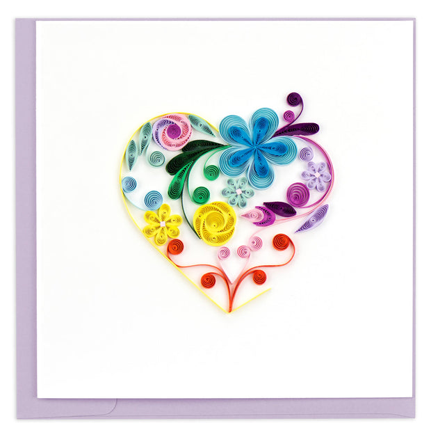 Niquea.D Floral Rainbow Heart Quilling Card