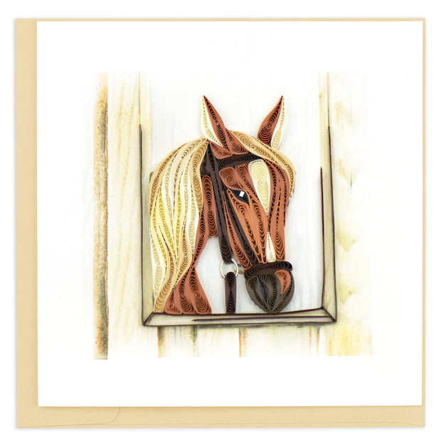 Horse in Stable Quilling Card