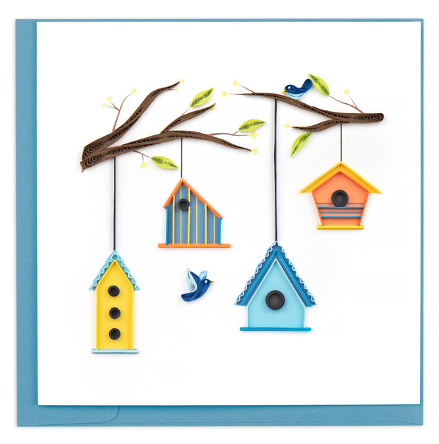 Birdhouse Tree Quilling Card