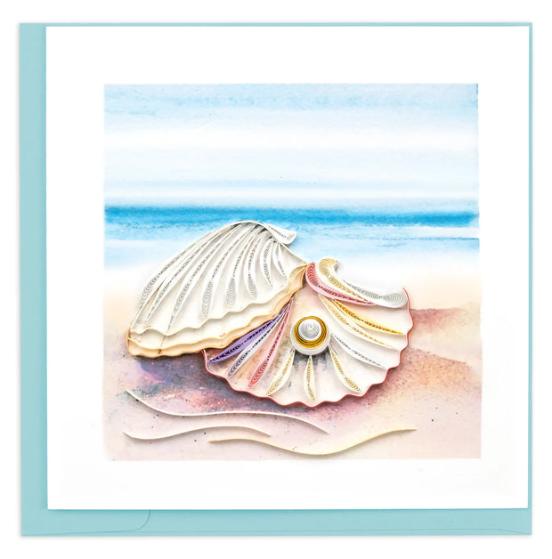 Seashell and Pearl Quilling Card
