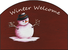 Burgundy Snowman Winter Welcome Garden Slate, Heritage Gallery