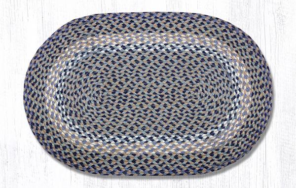 Capitol Earth Rugs Blue/Natural Traditional Braided Oval Rug, 20" x 30"