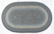 Capitol Earth Rugs Blue/Natural Traditional Braided Oval Rug, 27" x 45"