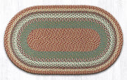 Capitol Earth Rugs Buttermilk/Cranberry Traditional Braided Rug, Oval 27" x 45"