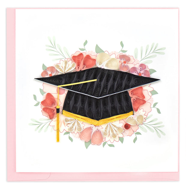 Floral Mortar Board Quilling Card