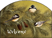 Chickadees Garden Slate Sign 