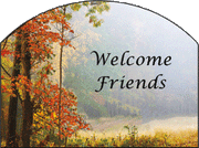 Fall Trees Welcome Friends Garden Sign, Heritage Gallery