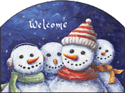 Flakes Family Snowman Welcome Garden Sign