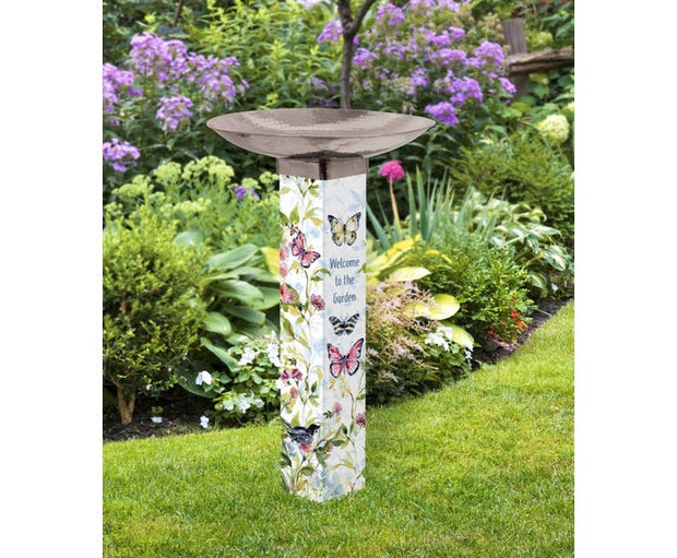 Garden Song Bird Bath Art Pole