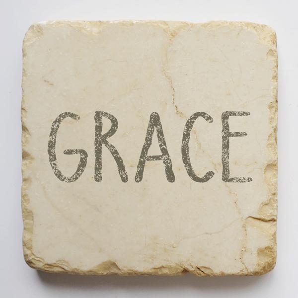 Twelve Stone Art Grace Scripture Stone, 2" x 2" x 1"