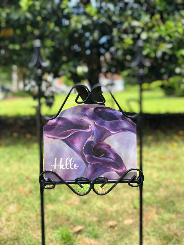 Heritage Gallery Purple Calla Lilies Garden Sign