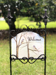 Heritage Gallery Titmouse Welcome Garden Sign