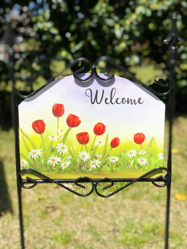 Heritage Gallery Tulips & Daisies Garden Sign