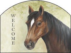 Horse Welcome Garden Sign, Heritage Gallery