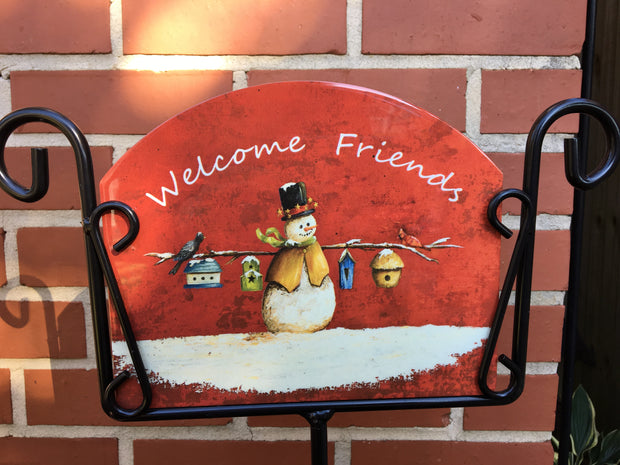 Snowman Welcome Home Garden Sign, Heritage Gallery