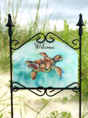 Heritage Gallery Sea Turtle Welcome Garden Sign