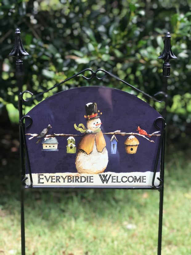 Everybirdie Welcome Navy Garden Sign